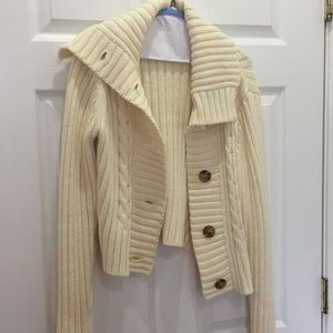 Cream Colored Sweater Jacket